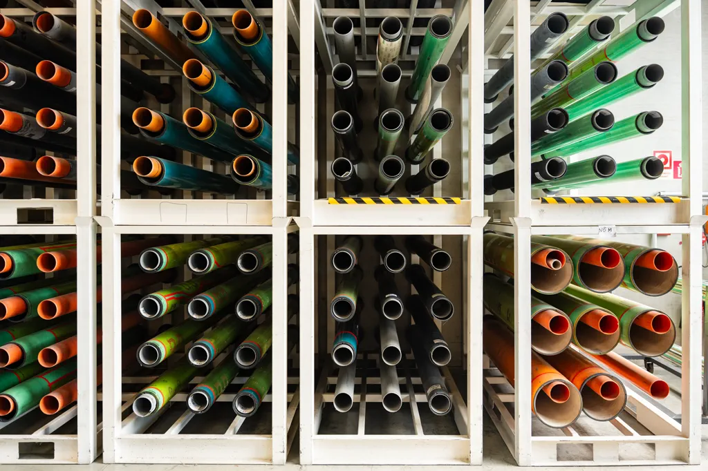 Warehouse with coloured printing sleeves at Flexopack